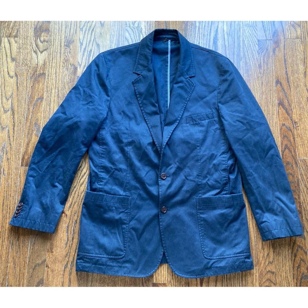 Orvis Blazer Mens Size 42R Navy Blue Canvas Cotton Unstructured Travel Portugal